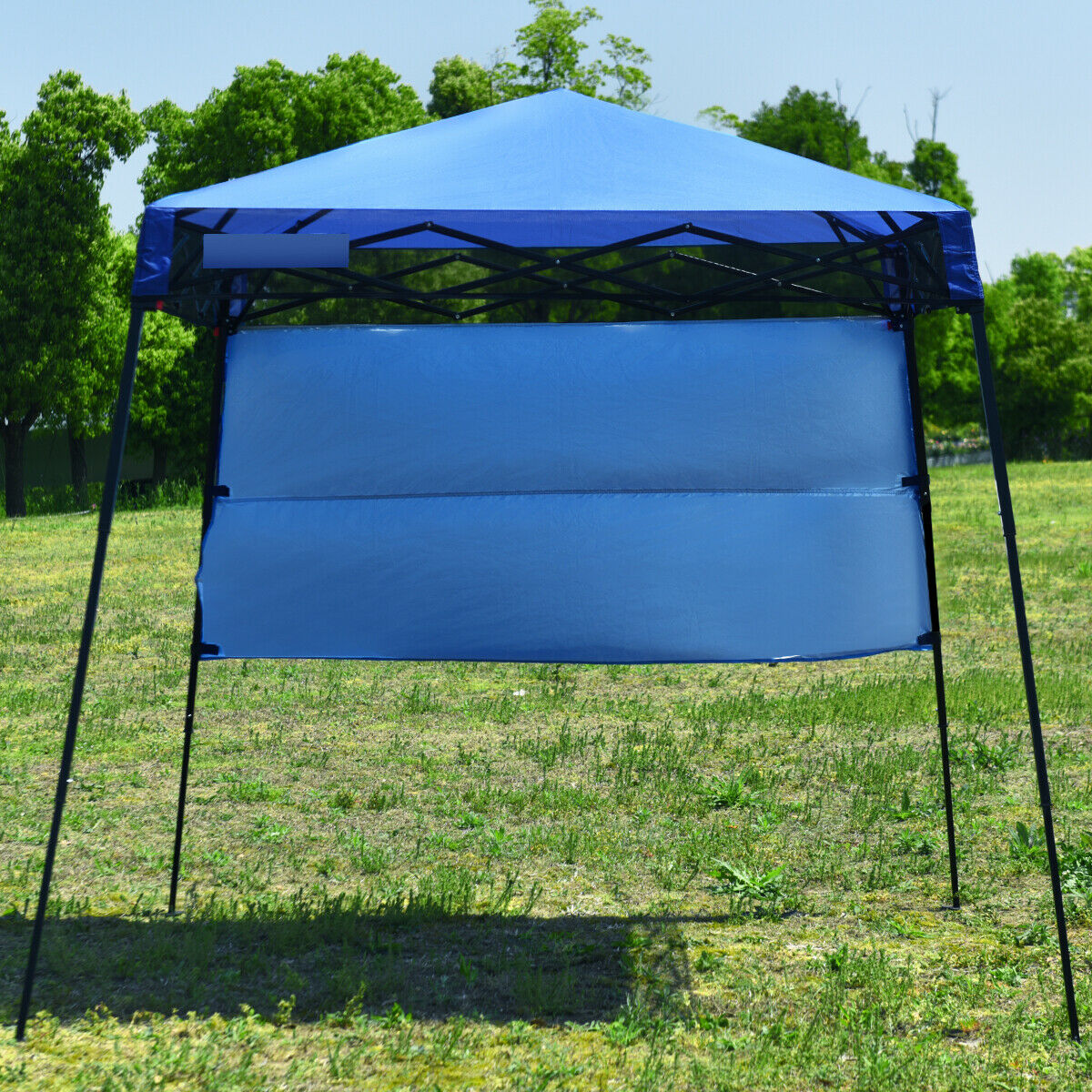 1.8M x 1.8M Pop Up Gazebo with 1 Side Panel-Blue