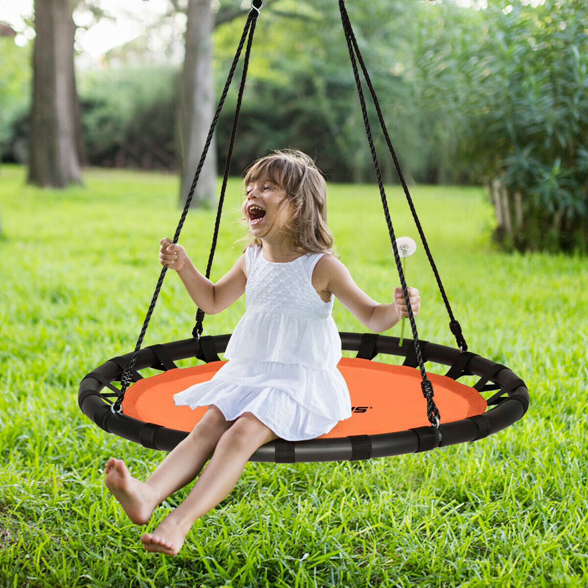 Children's Round Tree Swing-Orange