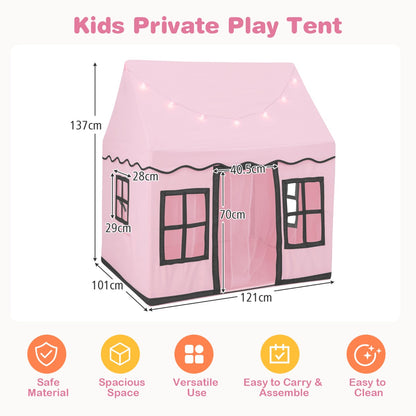 Indoor Kids Play Tent with Star Lights for Children Boys Girls Gift-Pink