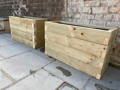 120 x 40 x 60H Garden Planters, Devonshire Planter, Wooden Planters, Wooden Trough Planters