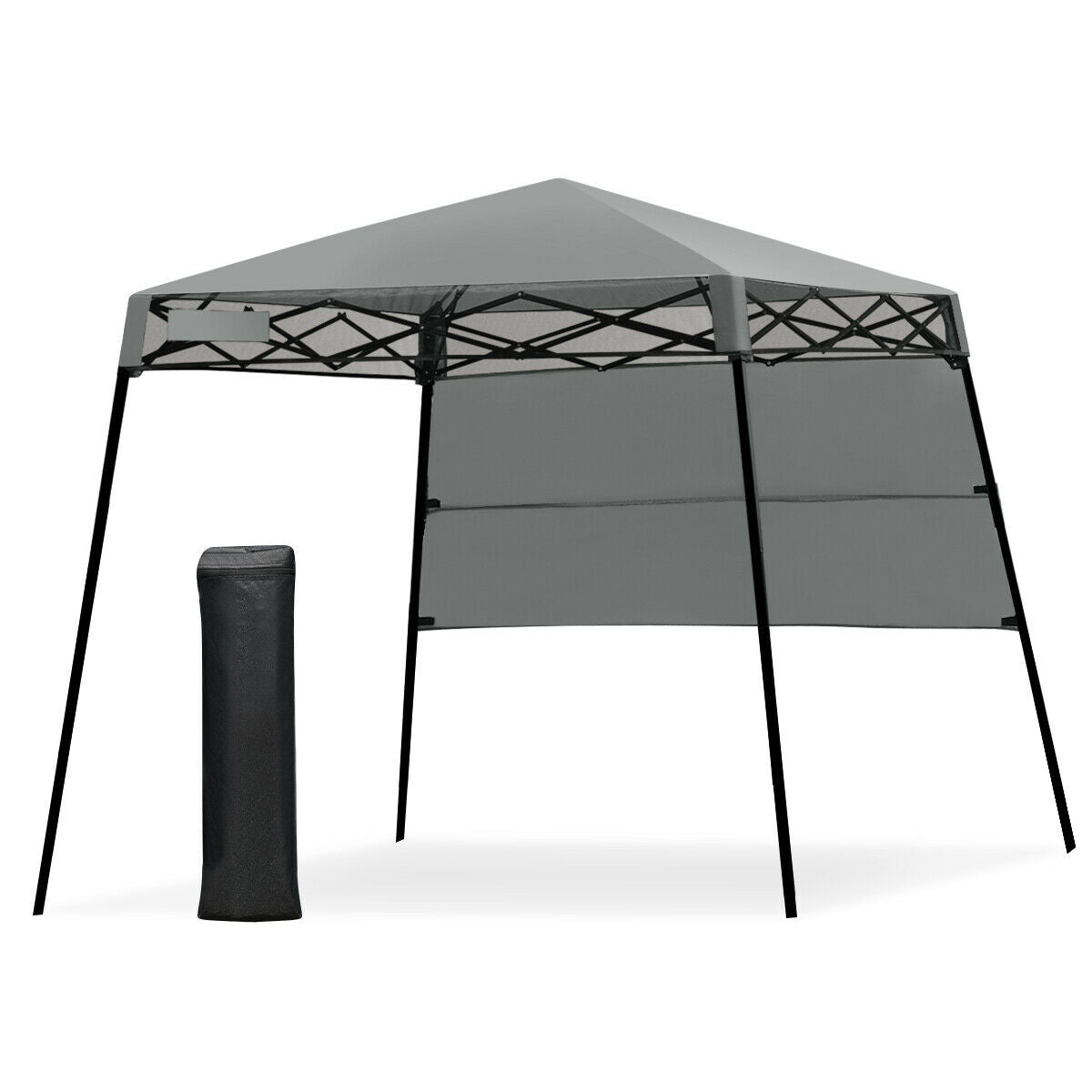 1.8M x 1.8M Pop Up Gazebo with 1 Side Panel-Grey