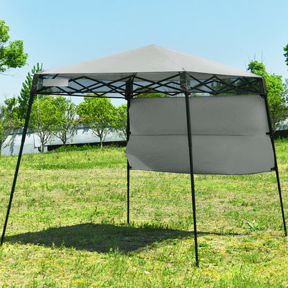 1.8M x 1.8M Pop Up Gazebo with 1 Side Panel-Grey