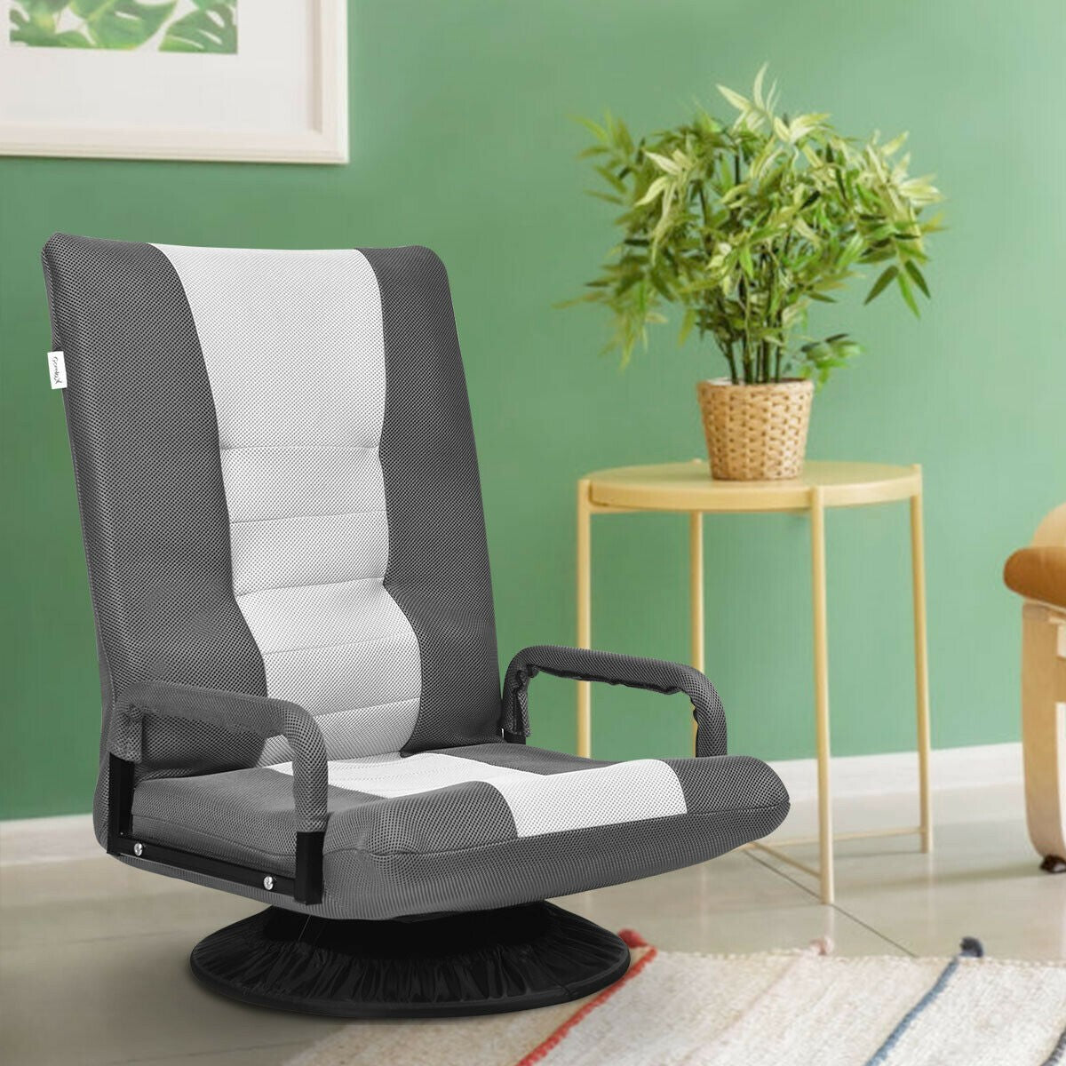 Lazy Floor Chair with a 360 Degree Swivel-Grey