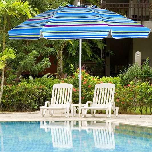 2.2M Beach UPF50+ Sunshade Shelter with Cup Holder-Blue