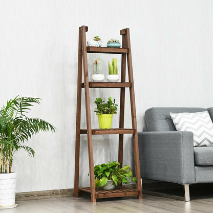 4 Tier Wooden Folding Plant Stand / Display Stand