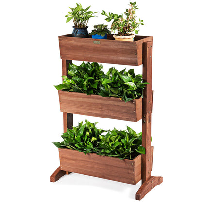 3 Tier Wooden Plant Stand with Tilt Adjustment