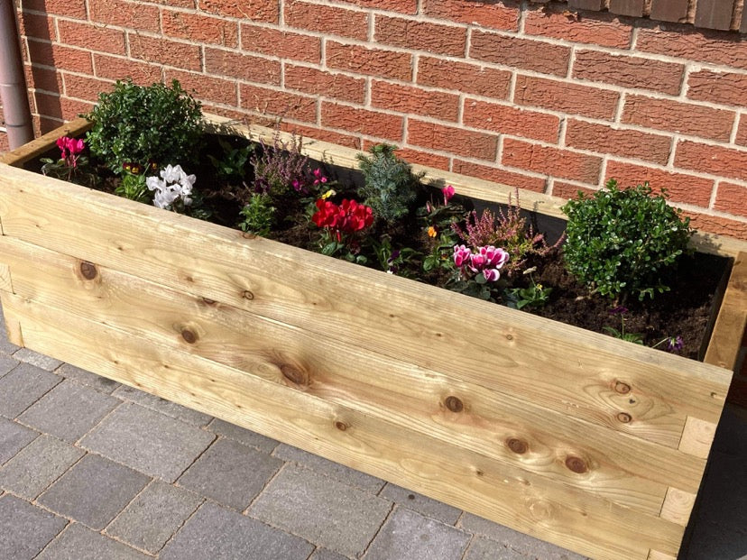 150 x 40 x 45H Garden Planters, Devonshire Planter, Wooden Planters, Wooden Trough Planters