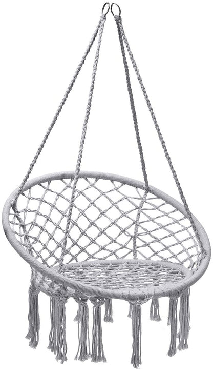 Hammock Swing Chair with Metal Rings (Stand not Included)-Grey