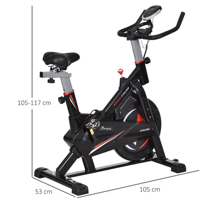 HOMCOM Steel Stationary Bike 5-Level Exercise Bike w/ LCD Monitor