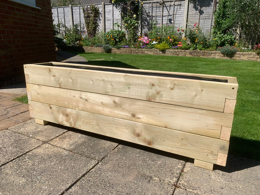 180 x 30 x 45H Garden Planters, Devonshire Planter, Wooden Planters, Wooden Trough Planters