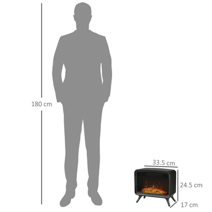 HOMCOM Electric Fireplace Stove, Freestanding or Tabletop, with LED Flame Effect, Overheating Protection, 800W/1600W