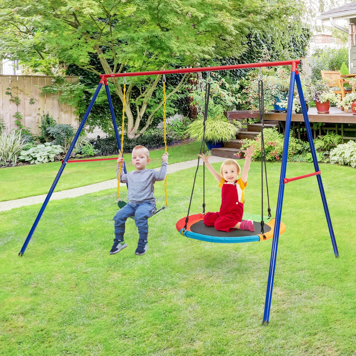 Kids Double Swing Set for Garden Playground (Without Swing Frame)