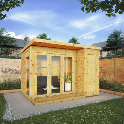 10 X 8 Premium Garden Room Summerhouse With Side Shed