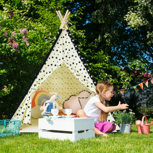 Children's Tepee Play Tent Folding Camping Wigwam Canvas Playhouse