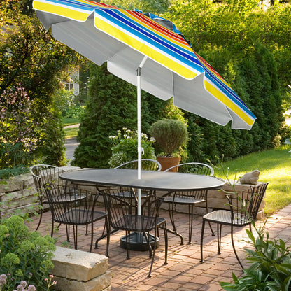 2.2M Beach UPF50+ Sunshade Shelter with Cup Holder-Multicolor