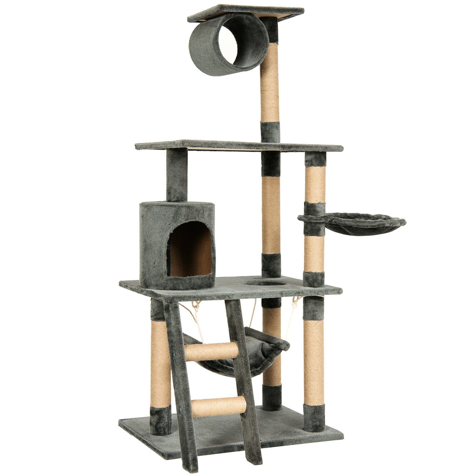 Multi-Level Cat Scratch Post Tree-Grey