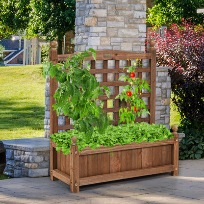 Wooden Lattice Flower Planter with Trellis