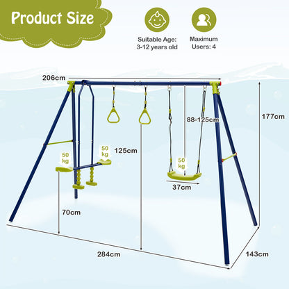 3-in-1 Multifunctional A-Frame Swing Set