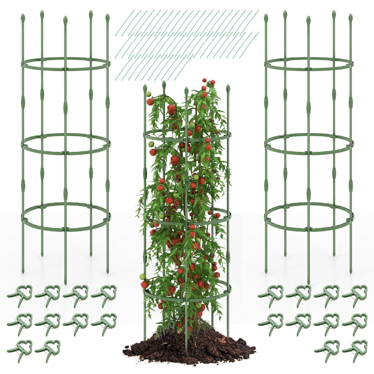 3-Pack Garden Trellis for Climbing Vines Flowers Potted Plants Vegetables Fruits-M