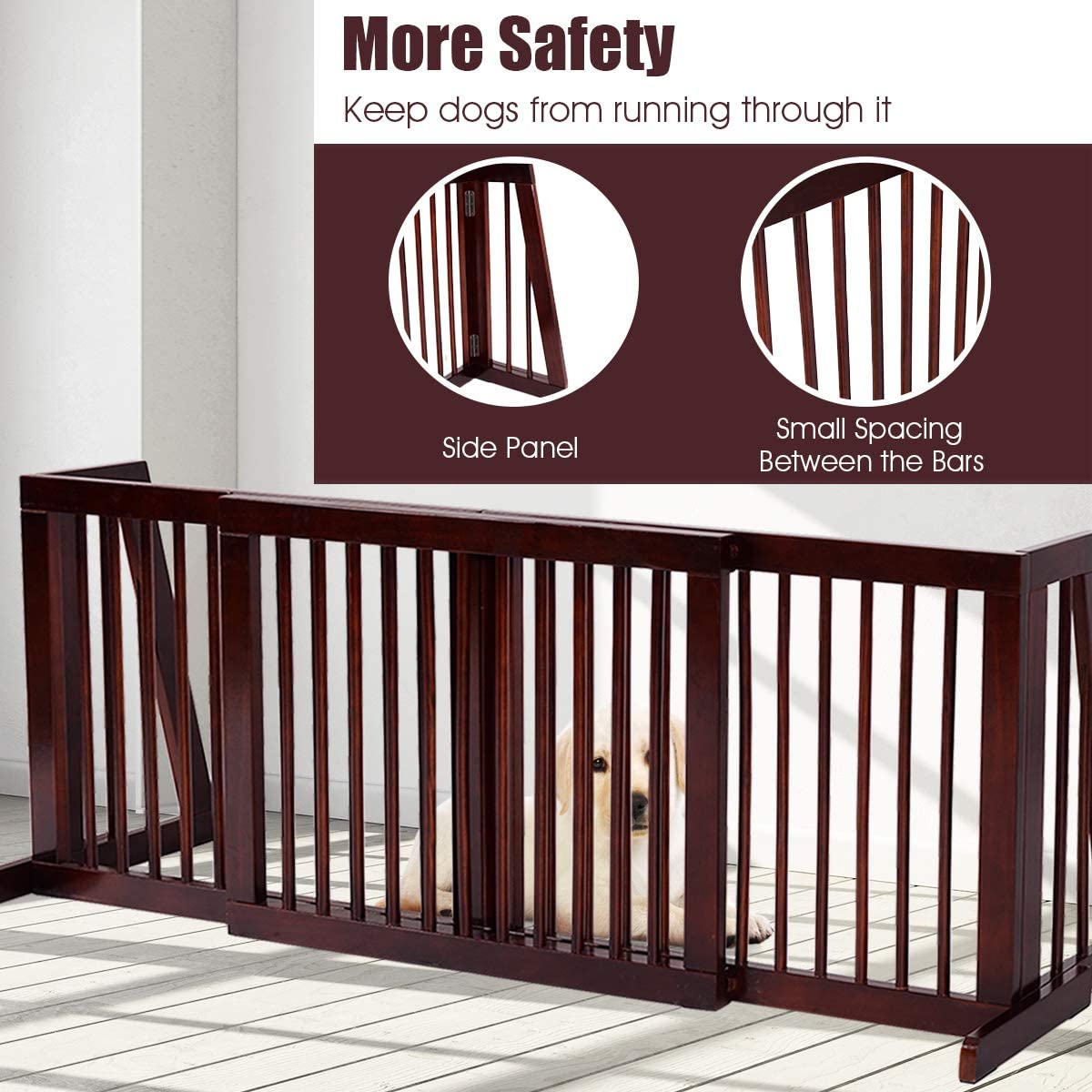 Freestanding Extending Wooden Pet Gate / Children Stair Gate