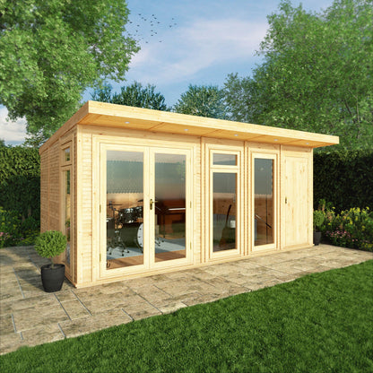 5M X 3M(D) Insulated Garden Room With Side Shed