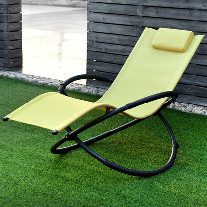 Folding Sun Lounger Rocking Chair Zero Gravity-Green