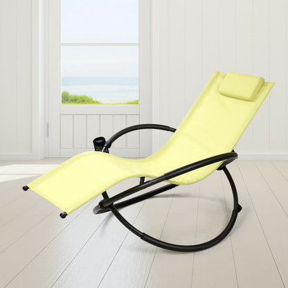 Folding Sun Lounger Rocking Chair Zero Gravity-Green