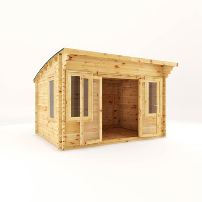 4M X 3M Curved Roof Log Cabin - 44Mm