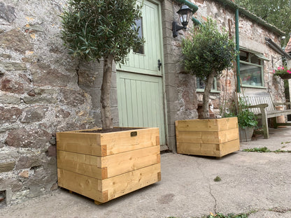 60 x 60 x 45H Garden Planters, Devonshire Planter, Wooden Planters, Wooden Trough Planters