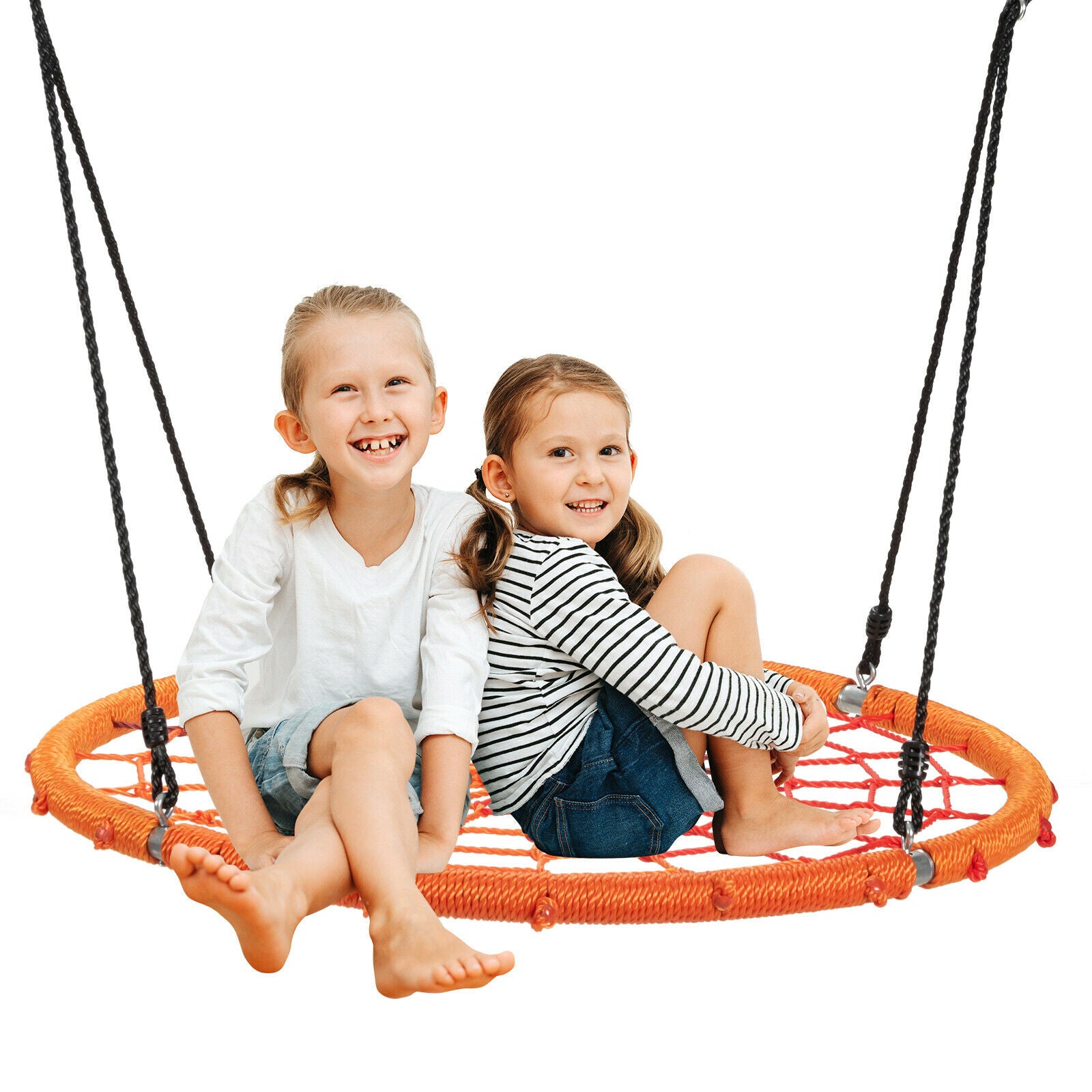 100cm Spider Web Tree Swing Round Children-Orange