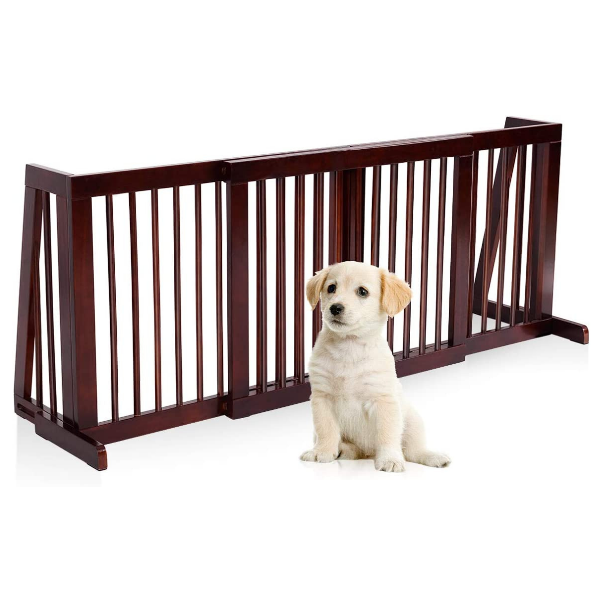 Freestanding Extending Wooden Pet Gate / Children Stair Gate