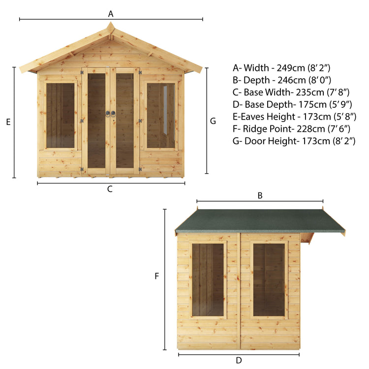 8 X 6 Premium Sussex Summerhouse