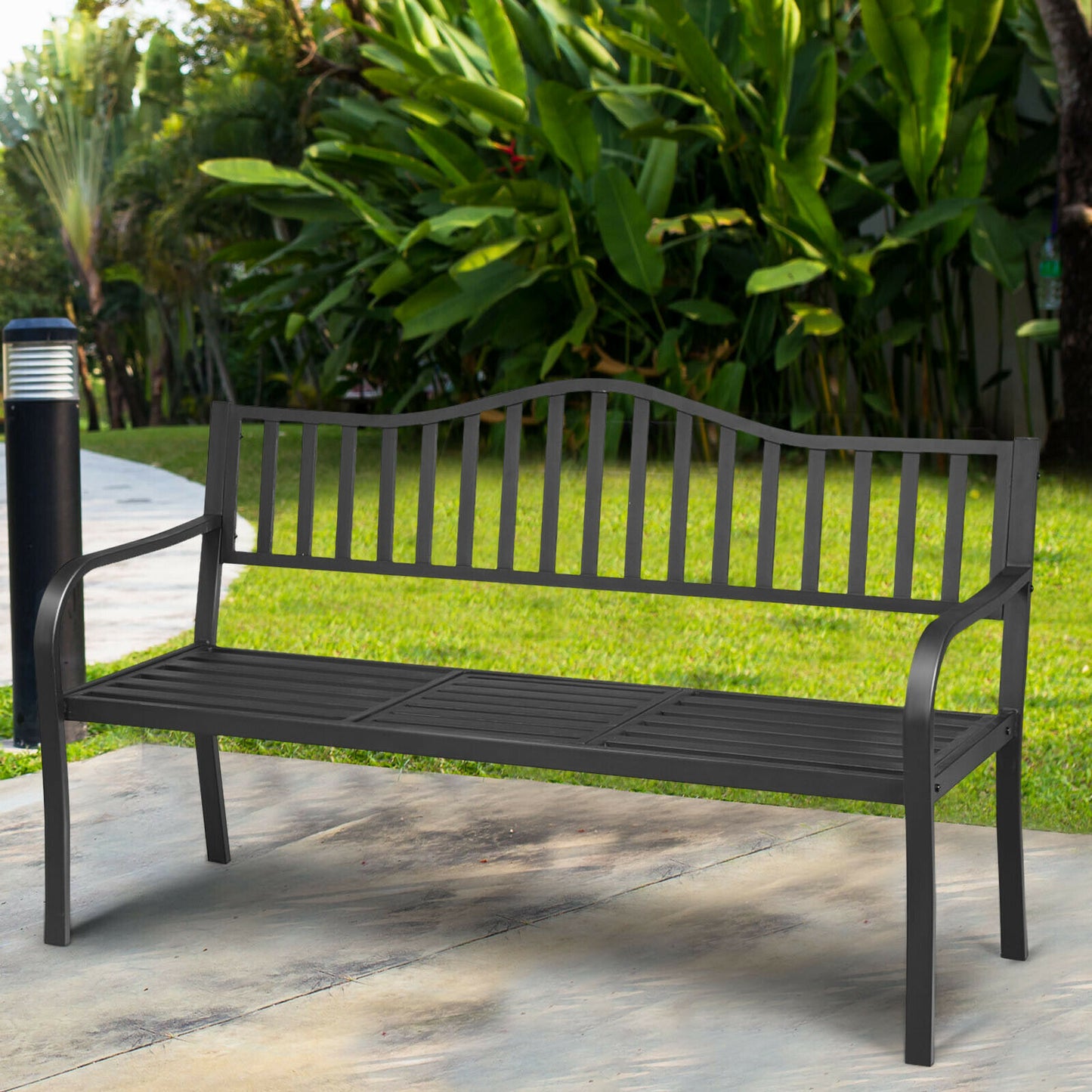 Garden Bench with Integral Folding Table