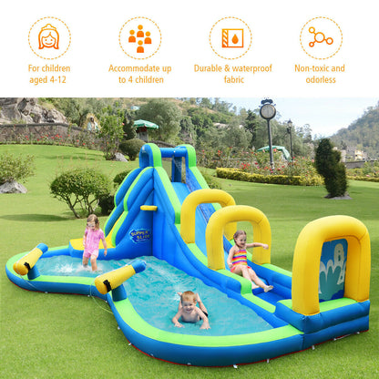 Inflatable Slide with Splash Pool and Water Cannons