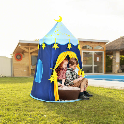 Children's Portable Playhouse Tent Oxford Fabric-Blue