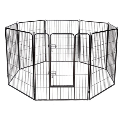 120 CM 8-Panel Height Anti-Rust Pet Playpen with Lockable Gate