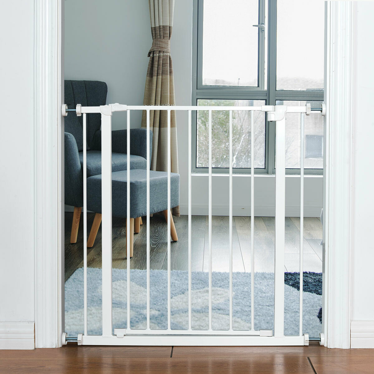 Safety Gate Two-way Opening Guard with Lock and Wall Cups for Pets