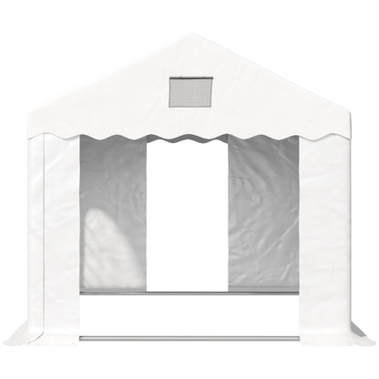 Outsunny 4 x 3 m Gazebo Canopy Party Tent with 4 Removable Side Walls and Windows for Outdoor Event, White