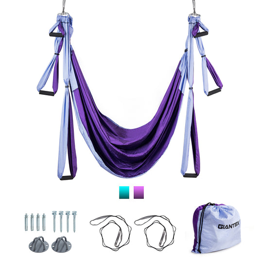 Aerial Yoga Swing with Three Different Lengths of Handle-Purple