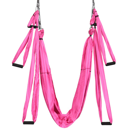 Aerial Yoga Swing with Three Different Lengths of Handle-Pink