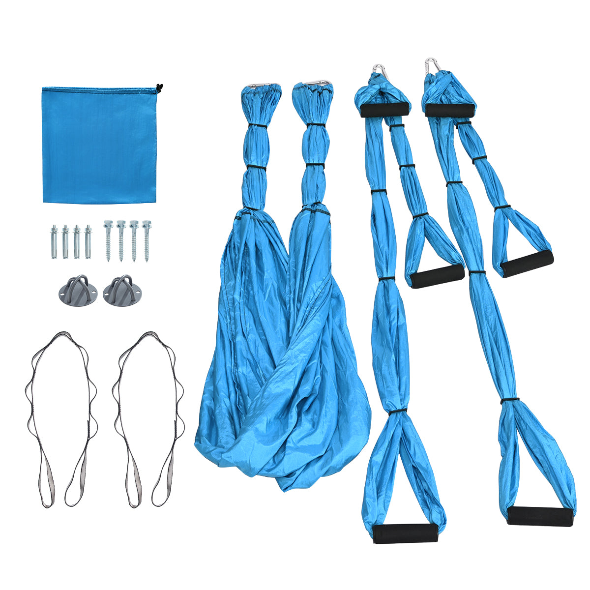 Aerial Yoga Swing with Three Different Lengths of Handle-Lake Blue