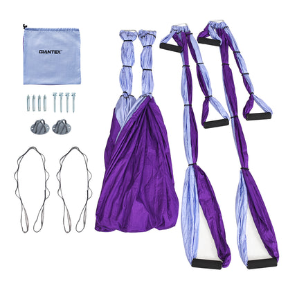 Aerial Yoga Swing with Three Different Lengths of Handle-Purple