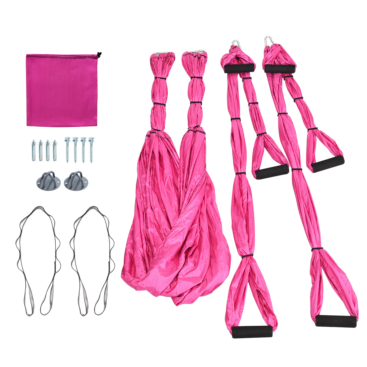 Aerial Yoga Swing with Three Different Lengths of Handle-Pink