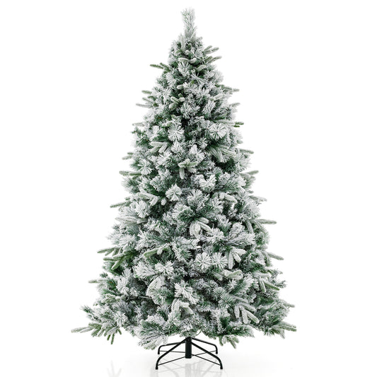 Artificial Christmas Tree with LED Lights, 8 Lighting Modes and Foldable Metal Stand-6 ft