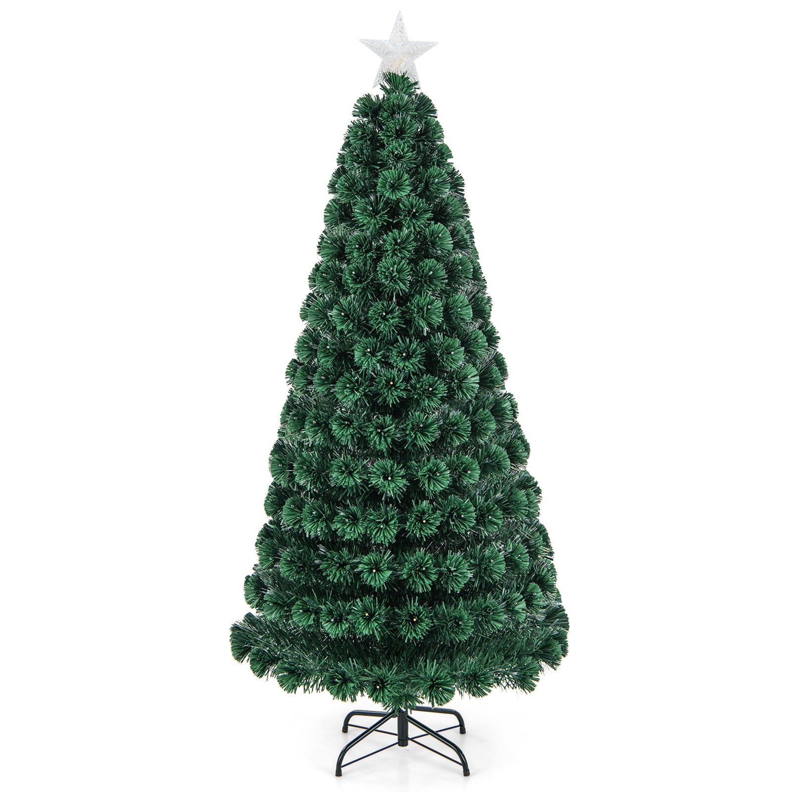 150 CM/180 CM Christmas Tree with PVC Branch Tips and LED Lights-180 cm