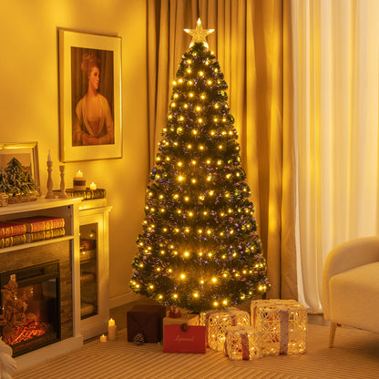 150 CM/180 CM Christmas Tree with PVC Branch Tips and LED Lights-180 cm