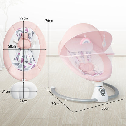 Baby Bouncer with 5 Swing Speeds and Built-in 17 Music for Newborn-Pink