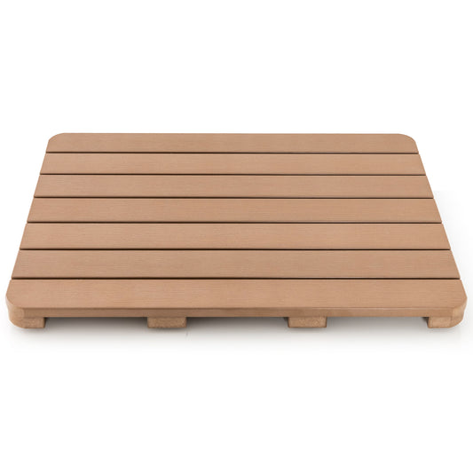 60 x 48 cm Bath Mat for Shower with Non Slip Foot Pads-Brown