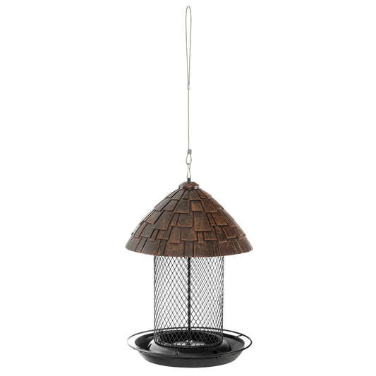 Bird Feeder for Outdoor Hanging with Perch Drain Holes and Hook