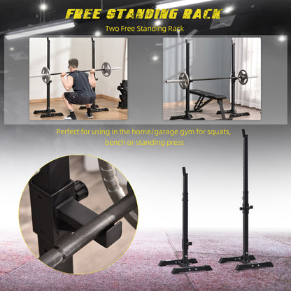 HOMCOM Heavy Duty Weights Bar Barbell Squat Stand Stands Barbell Rack Spotter GYM Fitness Power Rack Holder Bench New